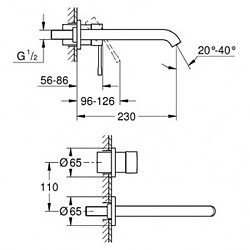 Avis Grohe Façade mitigeur ESSENCE 2 trous lavabo taille L saillie 230 Couleur, warm sunset brosse