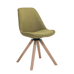 Decoshop26 Chaise de salle à manger x1 chaise visiteur assise pivotant à 360° en tissu vert piètement en bois carré clair 10_0003477 