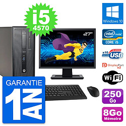 PC Tour HP 800 G1 Ecran 27" Intel i5-4570 RAM 8Go Disque 250Go Windows 10 Wifi - Occasion