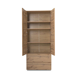 Avis Mes Armoire 2 portes 2 tiroirs 80x40x191 cm chêne - MITZ