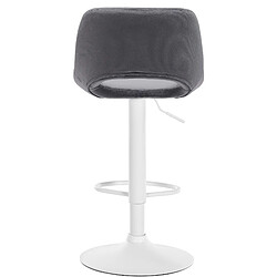 Non Lot de 2 tabourets de bar Camden velours blanc