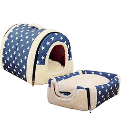 Justgreenbox Lit de maison pour animaux de compagnie pour petits animaux, Bleu, L 60x45x45cM