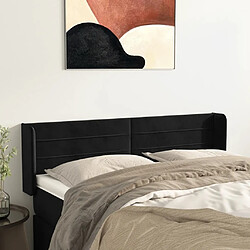 Maison Chic Tête de lit scandinave avec oreilles,meuble de chambre Noir 147x16x78/88 cm Velours -MN88526