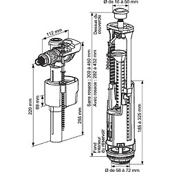 Mécanisme de WC Optima S - Robinet Quieto - SIAMP