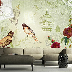 Paris Prix Papier Peint Vintage Birds 105 x 150 cm