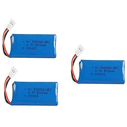 3 Pièces Batteries Lipo Rechargeables 3.7v, 500mAh pour Drones Rc Quadricoptères HUBSAN X4 H107L H107C H107D H107 V252