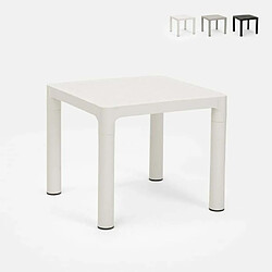 Ahd Amazing Home Design Table basse carré 45x45 cm café bar jardin intérieur extérieur Aviat, Couleur: Blanc