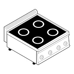 Réchaud électrique à induction - 4 plaques - gamme 700 - Tecnoinox 