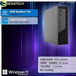 Sedatech Mini-PC Pro ITX • Intel i5-12400 • 16Go RAM • 1To SSD M.2 • DVD-RW • Windows 11