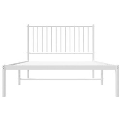 Maison Chic Lit adulte - Cadre de lit métal avec tête de lit pour chambre blanc 107x203 cm -MN80073 pas cher