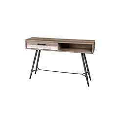 MEUBLE DE RANGEMENT CONSOLE DECORE AVEC RANGEMENT STRUCTURE EN METAL NOIR 120X30XH77CM+Urban Living