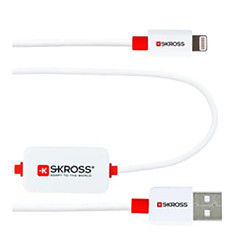 Cable lightning usb c skross 2 en 1 charge et synchrone iphone, ipad et ipod blanc 