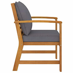 Avis Maison Chic Lot de 2 Chaises de jardin,Fauteuil d'extérieur avec coussin gris foncé Bois d'acacia -MN69685