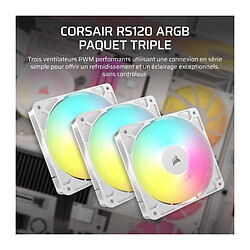 Pack de 3 ventilateurs ARGB 120mm - CORSAIR - RS120 - Blanc