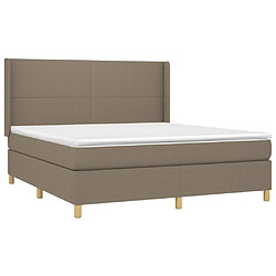 Avis vidaXL Sommier à lattes de lit matelas et LED Taupe 160x200 cm Tissu