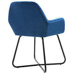 Maison Chic Lot de 2 Chaises à manger,Chaise pour cuisine,Solide Structure Bleu Velours -MN43824 pas cher