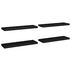 vidaXL Étagères murales flottantes 4 pcs noir 80x23,5x3,8 cm MDF