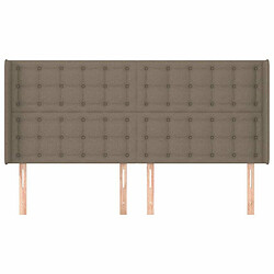 Avis Maison Chic Tête de lit scandinave avec oreilles,meuble de chambre Taupe 163x16x118/128 cm Tissu -MN86260