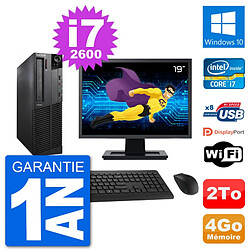 PC Lenovo M92p SFF Ecran 19" Intel i7-2600 RAM 4Go Disque 2To Windows 10 Wifi · Occasion 