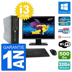 PC HP Z210 SFF Ecran 27" Intel i3-2100 RAM 32Go Disque 500Go Windows 10 Wifi · Occasion 