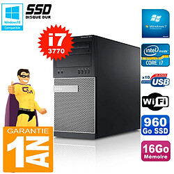 PC Tour DELL 7010 Core I7-3770 RAM 16Go Disque 960 Go SSD Wifi W7 · Occasion 