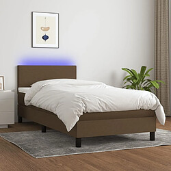 Sommier à lattes,Cadre à lattes de lit pour Adulte matelas et LED Marron foncé 100x200 cm -MN96931