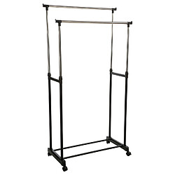 Id Space Penderie double portant mobile - 84 x H. 96/170 cm