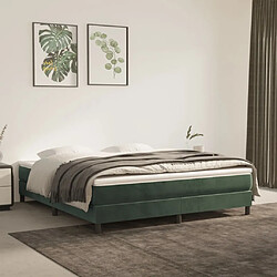 vidaXL Sommier à lattes de lit et matelas Vert foncé 180x200cm Velours