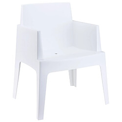 Alterego Chaise design 'PLEMO' blanche en matière plastique