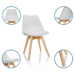 Siège visiteur / Chaise coque SCANDI Plastique blanc Set dans un lot de 4 hjh OFFICE