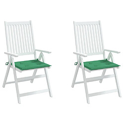 Acheter Maison Chic Lot de 2 Coussins Confort,Coussins de chaise de jardin vert 40x40x3 cm tissu oxford -GKD82961