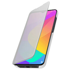 Avizar Housse Xiaomi Mi 9 Lite Clapet translucide Design Miroir Support Vidéo Argent pas cher