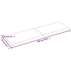 vidaXL Étagère murale 180x50x(2-6) cm bois de chêne massif non traité pas cher