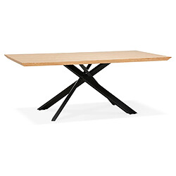 Alterego Table à diner avec pied central en x 'WALABY' en bois finition naturelle - 200x100 cm WALABY