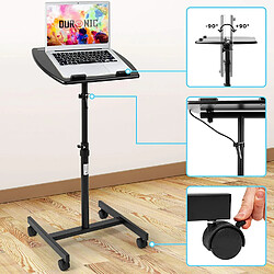 Duronic Table de travail mobile assis-debout WPS27 | Podium à roulettes | Grande surface pour PC ou vidéo projecteur | Hauteur ajustable 67,5 – 100 cm | Capacité 10 kg | Idéal pour les présentations