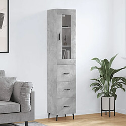 Maison Chic Buffet,Meuble de Rangement,commode pour salon,Cuisine Gris béton 34,5x34x180 cm Bois d'ingénierie -MN96974