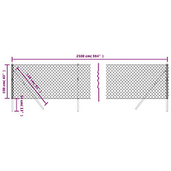 Acheter vidaXL Clôture à mailles losangées argenté 1x25 m