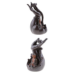 statue de buddha 2pcs Porte-encens Céramique Brûleur d'encens En Forme De Main Buddha Ornement Décor