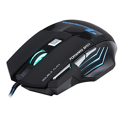 Wewoo Souris noir pour ordinateur portable PC 7 boutons avec molette de défilement 5000 dpi LED filaire de jeu optique 