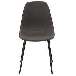 Lot de 2 Chaises Marron Vieilli Piétement Métal Noir KosyForm