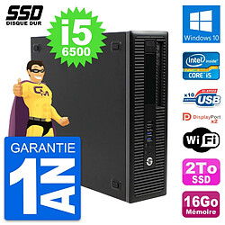 PC HP EliteDesk 800 G2 SFF Intel Core i5-6500 RAM 16Go SSD 2To Windows 10 Wifi · Occasion 