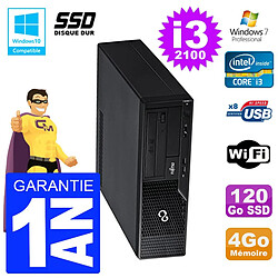 PC Fujitsu Esprimo E500 E85+ DT i3-2100 RAM 4Go SSD 120Go DVD Wifi W7 · Occasion 