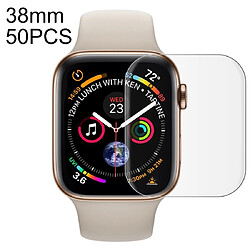 Wewoo 50 PCS Pour Apple Watch 38mm Film de protection PET souple de total Transparent