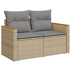 Acheter vidaXL Salon de jardin avec coussins 7pcs mélange beige résine tressée