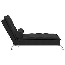 Acheter vidaXL Chaise longue de massage avec traversin noir tissu