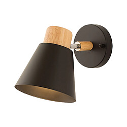 Universal Applique murale en bois 10W lampe murale rotative à 90 ° Noir Applique murale en bois, lampe murale simple et créative de 10 W trois couleurs, lampe murale à 90 °, lumineuse de luxe à la chambre à coucher Escalier balcon alléle Lampe murale, noir