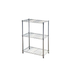 Eurowale Rayonnage métallique KIT CLOSET Série Stylo - 3 étagères - Chromé - 90 x 35 x 60 cm 