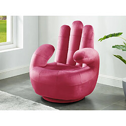 Vente-Unique Fauteuil main pivotant CATCHY en velours - Fuchsia 