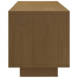 Maison Chic Meuble TV scandinave - Banc TV pour salon Marron miel 110x30x33,5 cm Bois de pin massif -MN74668 pas cher