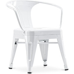 ICONIK INTERIOR Chaise pour enfant Stylix – avec accoudoirs - Métal Blanc